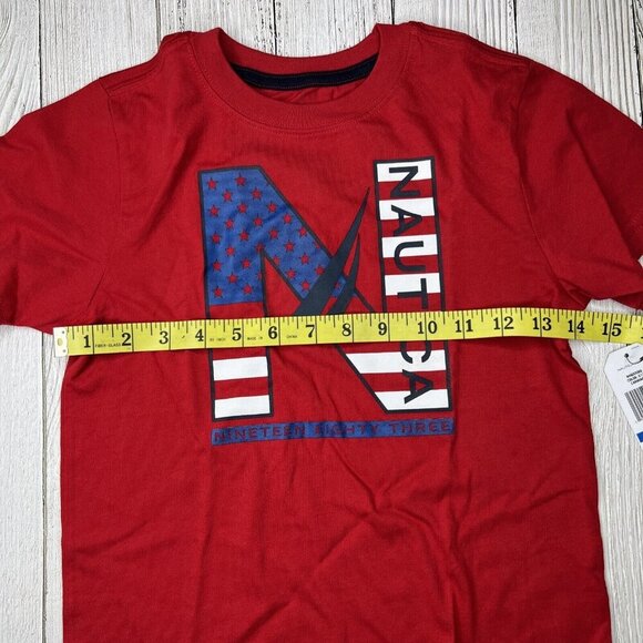 Nautica T Shirt Boys Size‎ 7 Crew Neck Logo Graphic Tee 7x - Picture 5 of 7